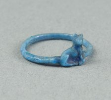 Ring: Figure of Seated Cat, Egypt, New Kingdom, Dynasty 18 (about 1390 BCE). Creator: Unknown.