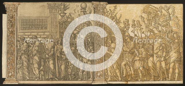 The Triumph of Julius Caesar [no.7 and 8 plus 2 columns], 1599. Creator: Andrea Andreani.