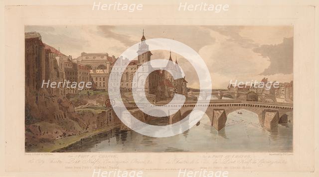 A Selection of Twenty of the Most Picturesque Views in Paris: View of Pont au Change…, 1803. Creator: Thomas Girtin (British, 1775-1802).