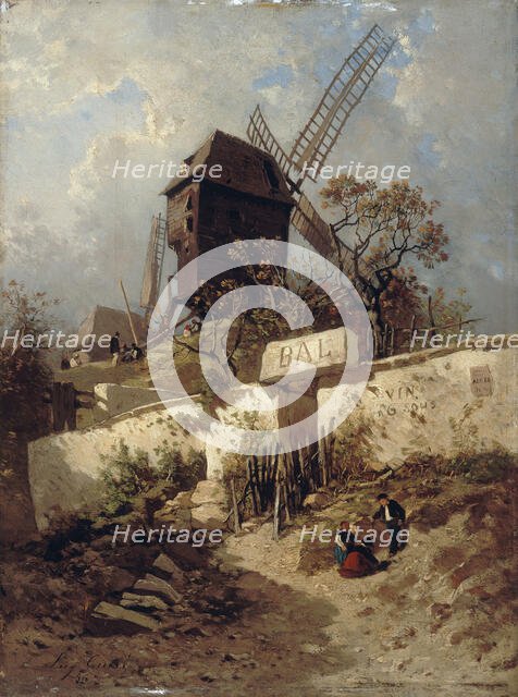 Moulin de la Galette in Montmartre, 1856. Creator: Eugene Ciceri.