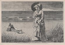 On the Beach - Two are Company, Three are None (Harper's Weekly, Vol. XVI), August 17, 1872. Creator: Unknown.