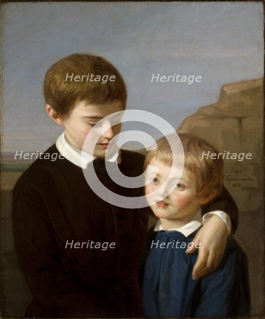 Portrait of Adam Mickiewicz's Sons, Aleksander and Jan Gwalbert, 1851. Creator: Zofia Szymanowska-Lenartowicz.