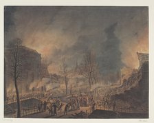 King Louis Napoleon visits the ruins...after the explosion of the powder ship..., (1807-1809).  Creator: Jan Willem Pieneman.