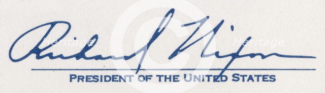 The signature of Richard Milhouse Nixon, 37th President of the United States, 1972. Artist: Richard Nixon