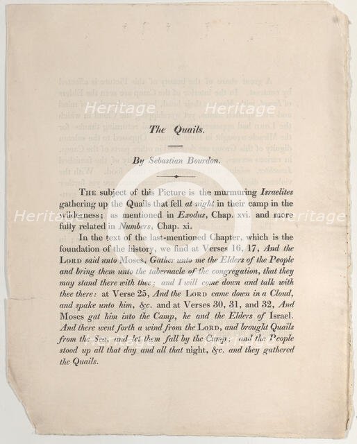 Sheet with "The Quails" by Sebastian Bourdon, 18th century., 18th century. Creators: Anon, Sébastien Bourdon.