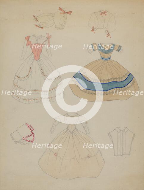 Doll and Wardrobe, c. 1936. Creator: Mina Lowry.