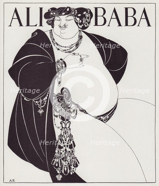 Ali Baba, Cover Design for a proposed edition of The Forty Thieves, 1897. Creator: Aubrey Beardsley.