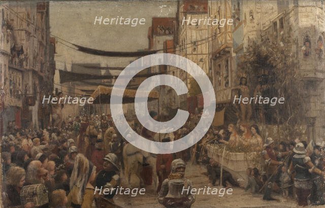 Sketch for the salon des Sciences in the Hôtel de Ville, Paris...Louis XI...between 1889 and 1890.  Creator: Francis Tattegrain.