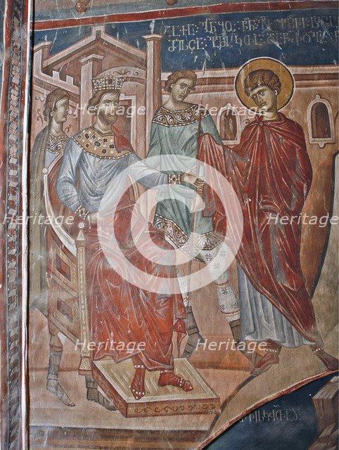 Saint George before the Emperor Diokletian, 14th century. Artist: Master Gerasime (active 14th century)