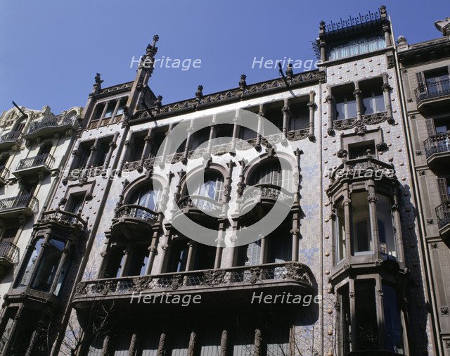 Façade of Thomas House in 293 Mallorca Street, Barcelona, ??by Lluis Domenech i Montaner in 1895-…