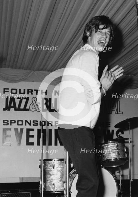 Rolling Stones, Mick Jagger, 4th National Jazz and Blues Festival, Richmond, London, 1964. Creator: Brian Foskett.