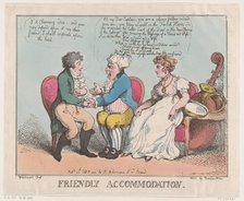 Friendly Accommodation, February 25, 1802., February 25, 1802. Creator: Thomas Rowlandson.