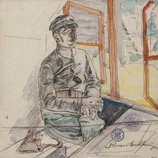 Portrait of Dr. Edward Wertheim, Lieutenant Physician of the Polish Legions, March-June 1916]. Creator: Leopold Gottlieb.