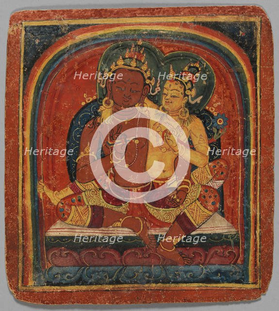 Initiation Card (Tsakalis): Nirvana Vishkambhin, early 15th century. Creator: Unknown.