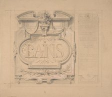 Design for an ornamental plaque for a bath house, 1830-97. Creators: Jules-Edmond-Charles Lachaise, Eugène-Pierre Gourdet.