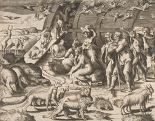 Noah leaving the Ark, 16th century. Creator: Giulio Bonasone.