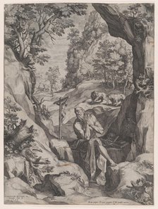 St Jerome Penitent in the Wilderness, 1573. Creator: Cornelis Cort.