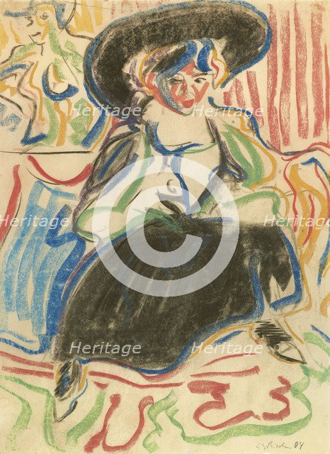 Seated Girl with Hat, 1909.