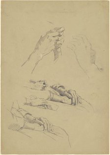 Studies of Hands [recto], c. 1870-1890. Creator: Enoch Wood Perry.