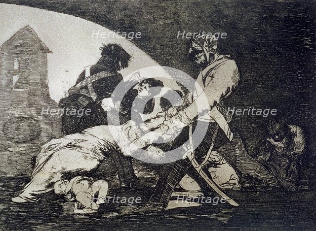 The Disasters of War, a series of etchings by Francisco de Goya (1746-1828), plate 11: 'Ni por es…