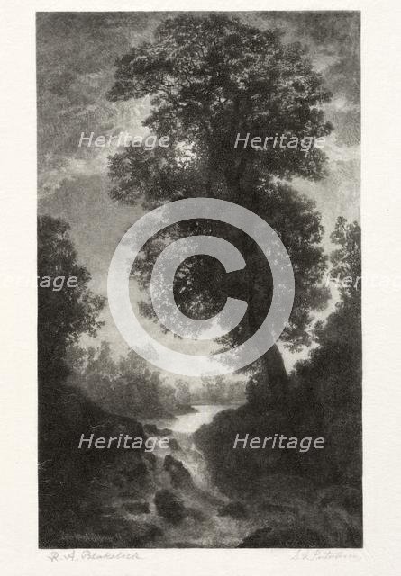 A Waterfall by Moonlight, 1887. Creator: Stephen Greeley Putnam (American, 1852-after 1938).