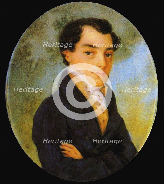 Portrait of Kondraty Fyodorovich Ryleyev (1795-1826), after 1826. Artist: Anonymous  