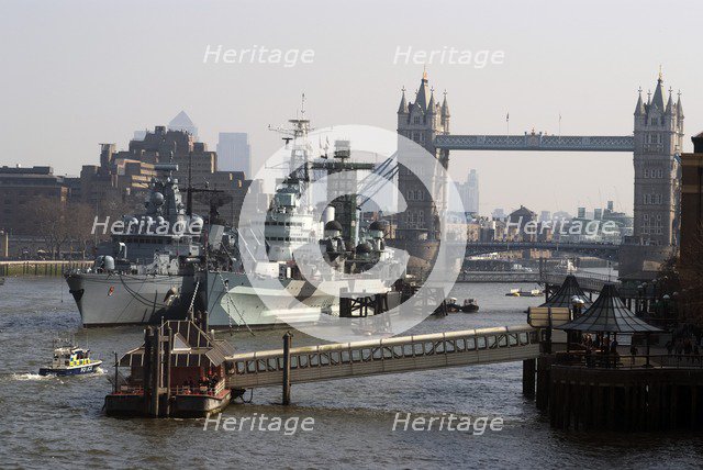 Tower Bridge & ships, 2013. Creator: Ethel Davies.