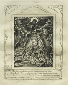 The Book of Job: Pl. 3, Thy Sons and thy Daughters were eating and drinking Wine..., 1825. Creator: William Blake (British, 1757-1827).