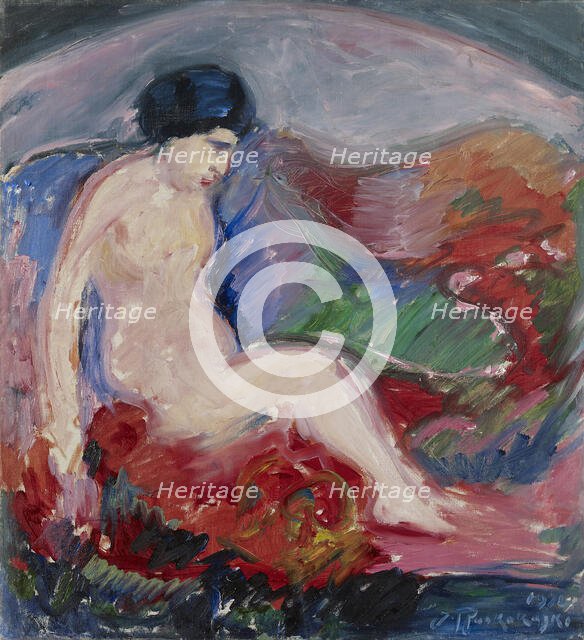 Landscape with nude, 1914. Creator: Jalmari Ruokokoski.