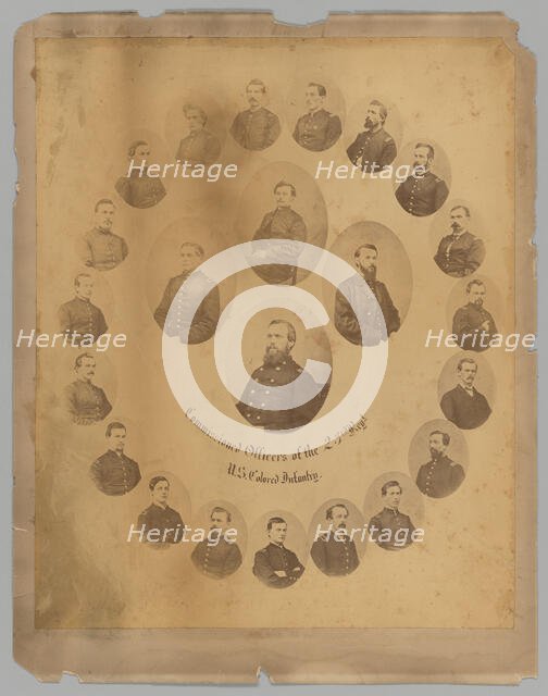 Albumen print of 23rd United States Colored Troops (USCT) Officers, 1863-1865. Creator: Unknown.
