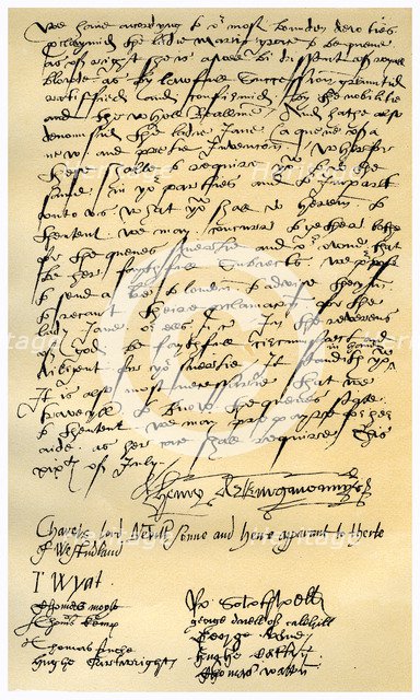 Letter from Henry Neville and others, 19th July 1553.Artist: Henry Neville, Earl of Westmorland