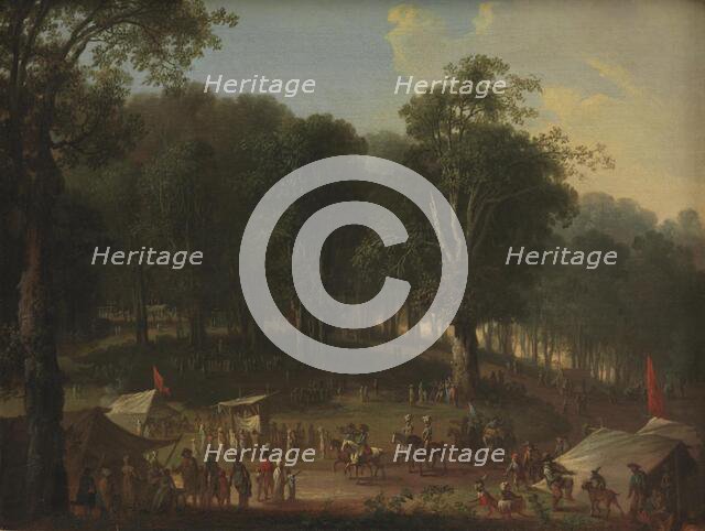 A Troup of Performers Arriving at the Fair at Dyrehavsbakken Near the Deer Park, North..., 1798-1801 Creator: Christian August Lorentzen.