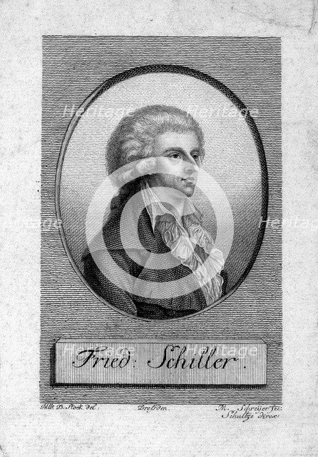 Portrait of Friedrich von Schiller (1759-1805). Artist: Stock, Dora (1759-1832)