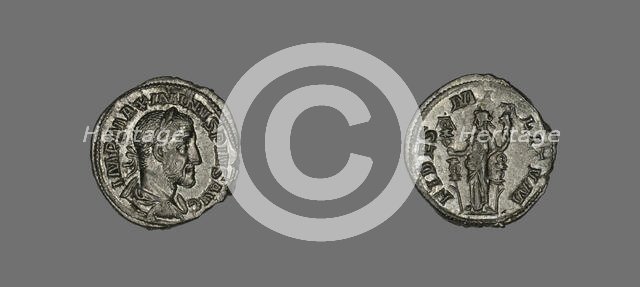 Denarius (Coin) Portraying the Emperor Maximinus, 235 (March)-236 (January). Creator: Unknown.