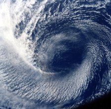 Eye of tropical storm 'Blanca' photographed between 17 and 24 June 1985. Artist: Unknown