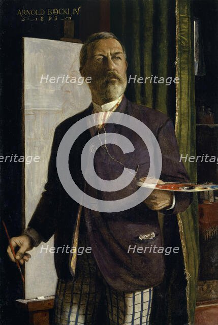 Self-Portrait in the Studio, 1893. Creator: Böcklin, Arnold (1827-1901).