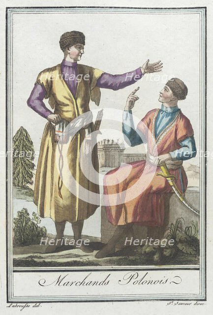 Costumes de Différents Pays, 'Marchands Polonois', c1797. Creators: Jacques Grasset de Saint-Sauveur, LF Labrousse.