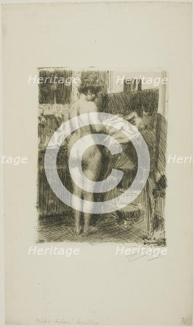 Model before Picture, 1910. Creator: Anders Leonard Zorn.