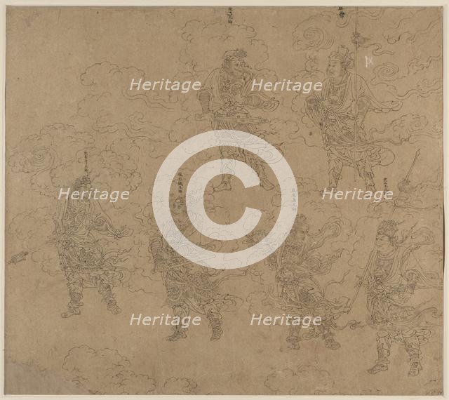 Album of Daoist and Buddhist Themes: Procession of Daoist Deities: Leaf 14, 1200s. Creator: Unknown.