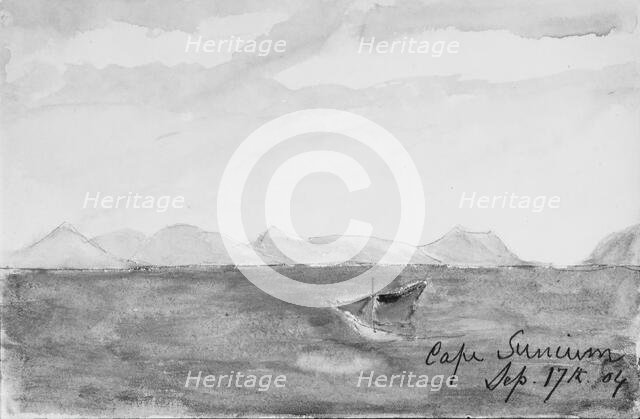 Cape Sunium (from Sketchbook), 1904. Creator: Mary Newbold Sargent.