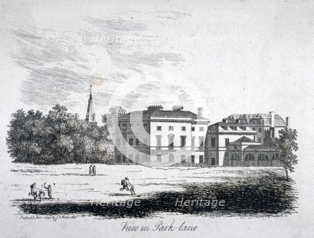 View of Park Lane, Westminster, London, 1808.                                         Artist: James Peller Malcolm