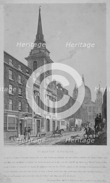 Church of St Martin within Ludgate, City of London, 1814. Artist: S Jenkins