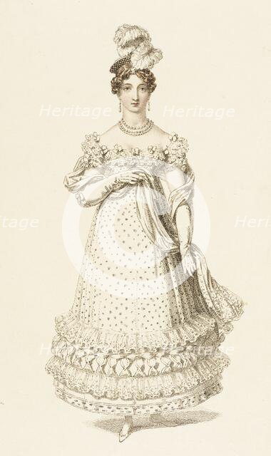 Fashion Plate (Evening Dress), 1819. Creator: Rudolph Ackermann.