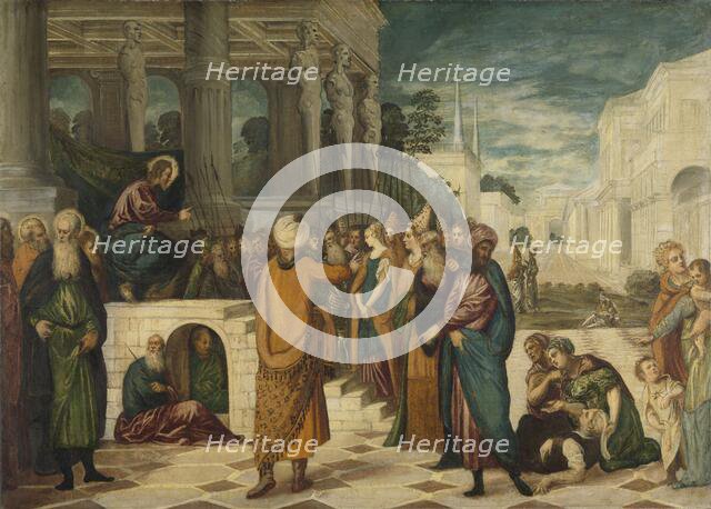 Christ with the Adulterous Woman, 1550-1580. Creators: Jacopo Tintoretto, Workshop of Tintoretto.