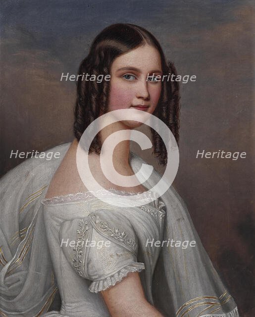 Portrait of Princess Hildegard of Bavaria (1825-1864), Duchess of Teschen, as Bride, 1844. Creator: Stieler, Joseph Karl (1781-1858).