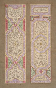 Designs for two panels painted in rinceaux, 1830-97. Creators: Jules-Edmond-Charles Lachaise, Eugène-Pierre Gourdet.