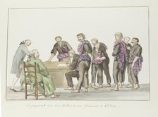 Meeting of sailors of the speronaras from Malta, at Catania, 1778. Creator: Louis Ducros.