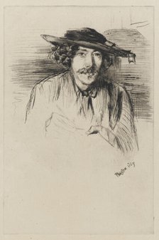 Whistler with a hat, 1859. Creator: James Abbott McNeill Whistler.