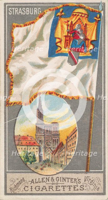 Strasburg, from the City Flags series (N6) for Allen & Ginter Cigarettes Brands, 1887. Creator: Allen & Ginter.