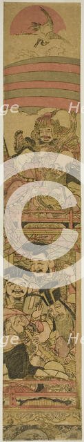 Seven Gods of Good Fortune in a Treasure Ship, Japan, c. 1789. Creator: Shunsho.